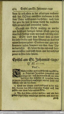 Epistel am St. Johannis-tage