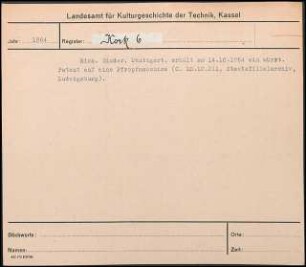 Richard Binder, Stuttgart, erhält am 14. Okt. 1864 ein württembergisches Patent auf eine Pfropfmaschine