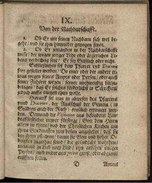 IX. Von der Nachbarschafft