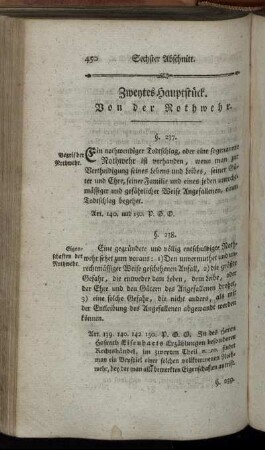 Zweytes Hauptstück. - Viertes Hauptstück.