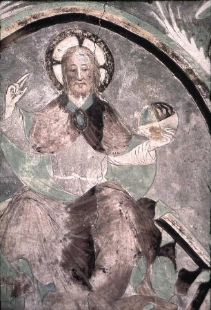Christus in der Mandorla umgeben von den Kirchenvätern und den Evangelistensymbolen