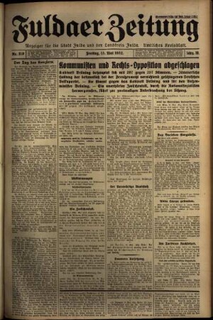 Erste Ausgabe vom Freitag, den 13. Mai 1932.