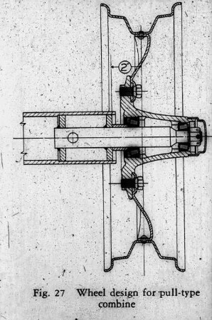 Wheel design for pull-type combine