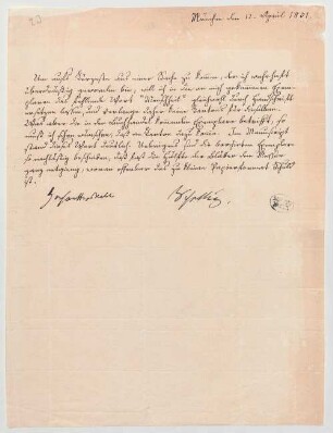 Friedrich Wilhelm Joseph von Schelling (1775 - 1854) Autographen: Briefe von Schelling an verschiedene Adressaten - BSB Autogr.Cim. Schelling, Friedrich Wilhelm Joseph von, 19. Friedrich Wilhelm Joseph von Schelling (1775 - 1854) Autographen: Brief von Schelling an N.N. - BSB Autogr.Cim. Schelling, Friedrich Wilhelm Joseph von.19