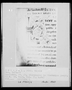 Codex 5474/5477: Hieronymus in Hieremiam proph., Initiale L