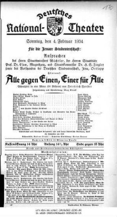Alle gegen Einen, Einer für Alle