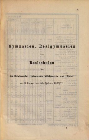 Statistische Übersicht über die österreichischen Gymnasien und Realschulen, 1873 (1874)