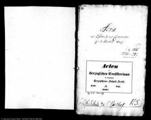 Bestellung des Kantorats zu St. Bartholomaei in Zerbst