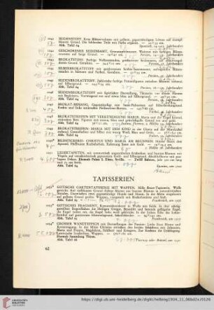Tapisserien (Nr. 1052-1065)