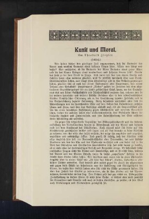 Kunst und Moral. Von Theobald Ziegler. (Schluß.)