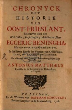 Chronyck oft Historie van Oost-Frieslant