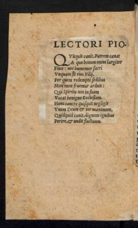 Lectori Pio.