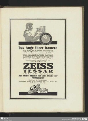 Werbung: Zeiss Tessar, Carl Zeiss Jena