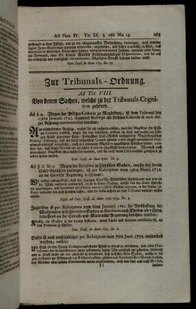 Zur Tribunals-Ordnung.