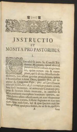Instructio Et Monita Pro Pastoribus