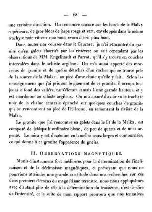 III. Observations Magnétiques