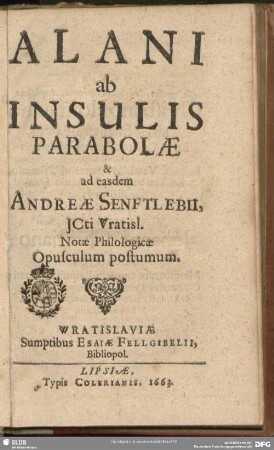 Alani ab Insulis Parabolae