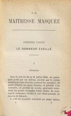 La maitresse masquée, 1