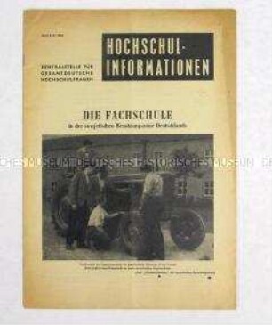 Mitteilungsblatt aus der Bundesrepublik über Fachschulen in der DDR