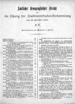 No. 30, 20. October 1887