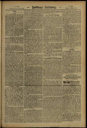 Zweite Ausgabe vom Samstag, den 23. November 1912.