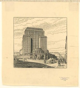 Hochhaus am Bahnhof Friedrichstraße, Berlin: Perspektivische Ansicht