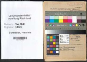 Entnazifizierung Heinrich Schuettler , geb. 23.07.1912 (Buchhalter)