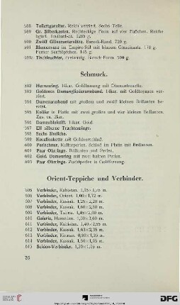 Orient-Teppiche und Verbinder (Nr. 605-725)