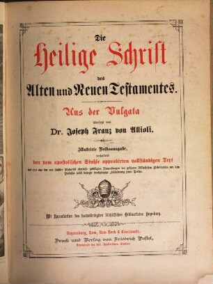 Die Heilige Schrift des Alten und Neuen Testamentes, [1]