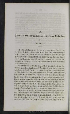 LX. Zur Lehre von dem sogenannten fortgesetzten Verbrechen