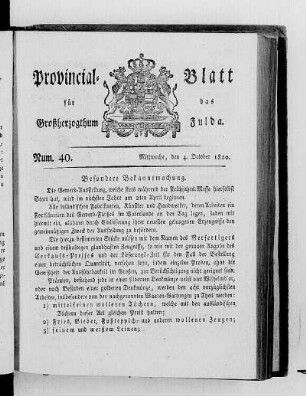 Num. 40, Ausgabe vom 4. Oktober 1820