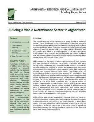 Building a viable microfinance sector in Afghanistan