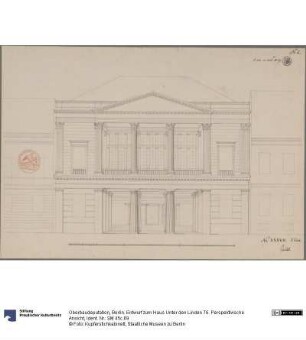 Berlin. Entwurf zum Haus Unter den Linden 76. Perspektivische Ansicht
