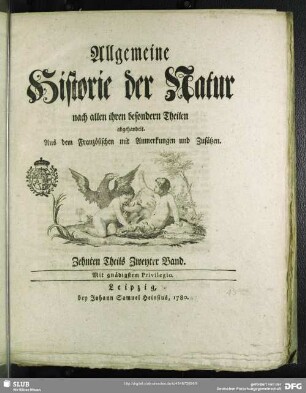 10,2 : Naturgeschichte der Vögel ; 4: Histoire naturelle des oiseaux