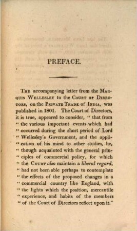 Letter from the Marquis Wellesley, governor general of India, to the court of directors of the East India Company, on the trade of India : dated Fort William, 30th September, 1800