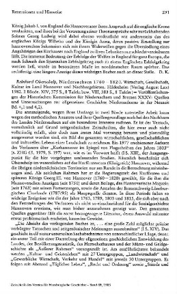 Oberschelp, Reinhard :: Niedersachsen 1760 - 1820, Wirtschaft, Gesellschaft, Kultur im Land Hannover und Nachbargebieten, 2 Bde.,(Veröffentlichungen der Historischen Kommission für Niedersachsen und Bremen, 35, Quellen und Untersuchungen zur allgemeinen Geschichte Niedersachsens in der Neuzeit, 4,1 und 4,2) : Hildesheim, Lax, 1982