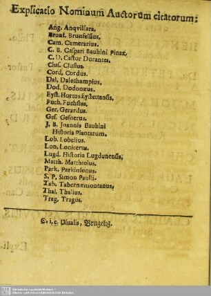Explicatio Nominum Auctorum citatorum
