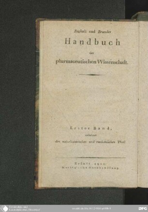 1: enthaltend den naturhistorischen und mechanischen Theil
