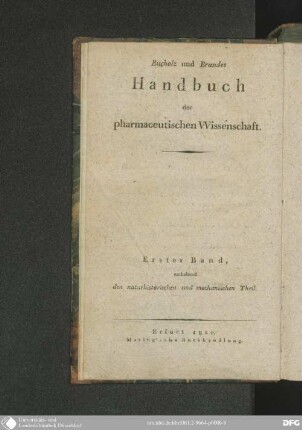 1: enthaltend den naturhistorischen und mechanischen Theil