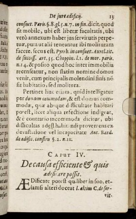 Caput IV. De causa efficiente & quis ædificare possit.