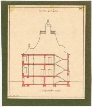 Achteckiges Landhaus Monatskonkurrenz März 1924: Querschnitt 1:100