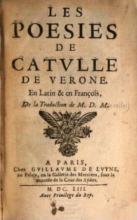 Les Poesies de Catulle de Verone