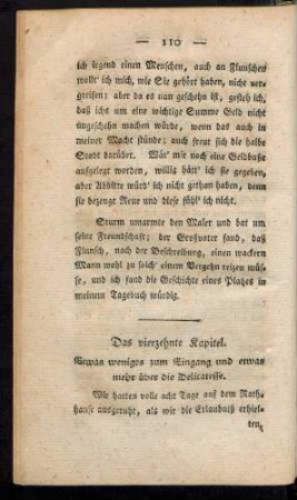 Das vierzehnte Kapitel. Etwas weniges zum Eingang und etwas mehr über die Delicatesse.
