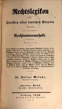 Rechtslexikon für Juristen aller teutschen Staaten enthaltend die gesammte Rechtswissenschaft, 2. Bericht - Confiscation