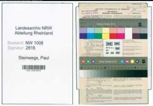 Entnazifizierung Paul Steinwegs , geb. 14.11.1885 (Bahnbeamter)