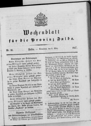 Nr. 10, Ausgabe vom 6. März 1847