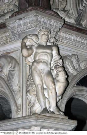 Kanzel, Zwischengeschoss, Seite mit Caritas und Fortitudo, Fortitudo