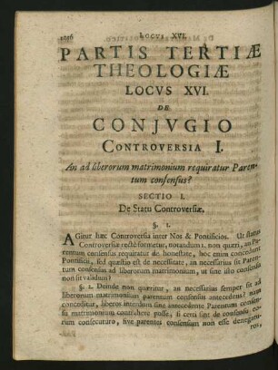 Locus XVI. De Coniugio