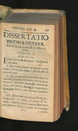Dissertatio Decima Octava.