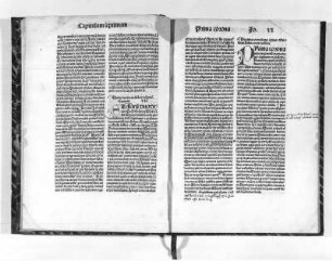 Doppelseite aus der Inkunabel "Corona beatae mariae virgines", capitulum septimum. Drucker des Jordanis Georg Husher, Straßburg, 1493. Dresden, SLUB Ink.1802